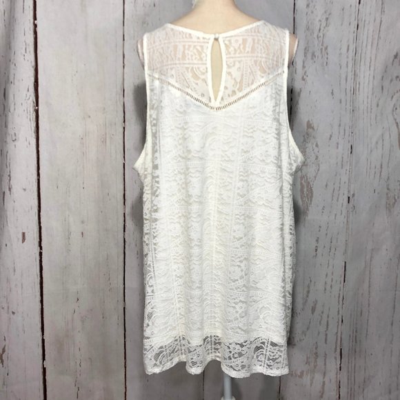 TORRID SLEEVELESS LACE WHITE DRESS/TANK TOP SIZE 4 - Picture 6 of 13
